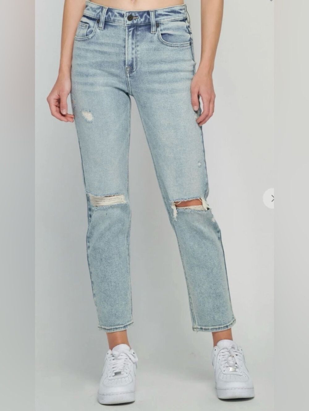 Hidden straight leg Blue Distressed High-Rise ankle length Jeans size 27